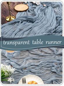 Bohemian Style Polyester Table Runner, Pleated Design, Solid Color Tablecloth, Holiday Table Decor Fabric Flag, Home Decor, Dining Table Decor, Room Decor, Wedding Decor - Multicolor - View 9