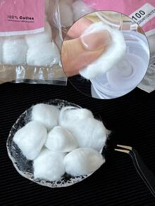 50/100 Stücke Nagellackentferner Baumwollpads, Nagel-Reinigungstücher, Gel-Nagellackentferner Pads, Einmal-Nagelpflege-Reinigungswatte - Weiss - Übersicht 5