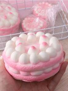 Soft Squishy Raspberry Tart Stress Relief Toy, Realistic Cute Food Shaped, Soft And Squeezable, Healing And Stress-Relieving, Ideal Gift And Party Favor As Cake Squeeze Toy - Multicolor - View 3
