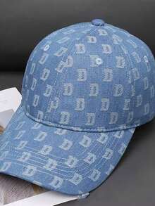 1pc Letter Embroidered Soft Top Baseball Cap, Unisex Student Casual Snapback Hat. Breathable Washed For Spring/Summer Outdoor Travel Hiking, Essential Hat, Holiday Gift,Beach,Vacation - The Letters DDD - View 13