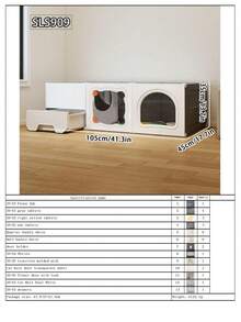 带猫砂盆的猫笼，一体式家用小型猫别墅，带厕所，宽敞自由 - 彩色 - 查看 21