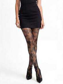 CLAGAINER 4PCS Gothic Star Moon Snake Pattern Fishnet Tights Y2K Sexy Sheer Pantyhose - Multicolor - View 14