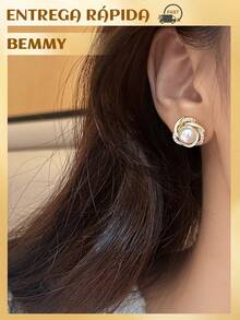 1 Pair Of Elegant And Sophisticated Pearl Earrings, Suitable For Women To Wear Every Day And At Parties - White - View 2