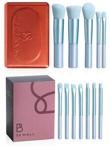 Bộ cọ trang điểm cầm tay BS-MALL 12 món màu xanh dương, dụng cụ trang điểm tiết kiệm không gian. - Màu xanh lam - Xem 8