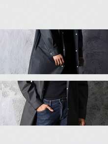 男士轻便单件雨衣 - 黑色户外长款雨衣 - 耐用男士时尚配饰 - 全覆盖高品质防风夹克，带可调节风帽和拉链口袋 - 轻便易携的户外通勤雨衣，适合骑行、徒步和钓鱼 - 易于收纳，骑行雨具，轻便透气，适合徒步、钓鱼 - 黑色自行车雨具 | 全覆盖雨衣 | 带拉链收纳袋 - 雨衣 - 查看 10