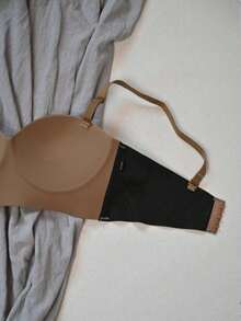 1 chiếc áo ngực nữ có móc 3 hàng & dây đeo có thể tháo rời - Cà phê nâu - Xem 4