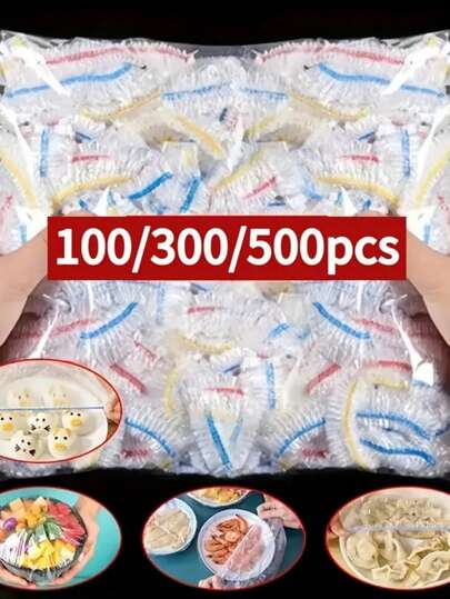 100 chiếc màng bọc thực phẩm tái sử dụng nhiều màu sắc, túi nhựa bảo quản rau củ quả, phụ kiện nhà bếp (Lưu ý: Màu sắc sản phẩm có thể khác so với phiên bản trước do nâng cấp, nhưng phiên bản mới tốt hơn)