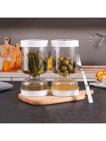1pc Sealed Kimchi Jar With Filter, Suitable For Pickling Kimchi, Olives, Cucumbers, Great For Students