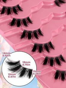 MAANGE 7 Cặp Mi Giả Kiểu Hoạt Hình Dành Cho Ngày của Mẹ, Kiểu Mắt Mèo Tự Nhiên, Dải Mi Trong Suốt, Ngắn Mềm Mịn Giống Lông Chồn 3D, Mềm Mịn Như Lông Chồn, Dụng Cụ Nối Mi, Thích Hợp Cho Sử Dụng Hàng Ngày, Du Lịch, Dự Tiệc, Công Sở, Cũng Là Món Quà Tuyệt Vời Dành Cho Phụ Nữ. Mi Kiểu Hoạt Hình Tinh Tế Để Sử Dụng Hàng Ngày. - Nửa lông mi - Xem 5