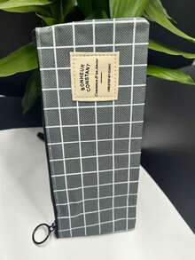 Hộp đựng bút, ví đựng tiền xu, văn phòng phẩm, mỹ phẩm bằng vải Oxford kẻ sọc sáng tạo, dung tích lớn. - A - Xem 10