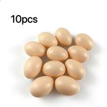 10pcs Artificial Yellow Oval Plastic Fake Eggs, Suitable For Christmas - 10 Artificial Eggs - View 2