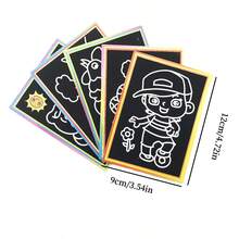DIY Scratch Art Toy Set, Magic Painting Paper With Scratch Pen & Wooden Pencil, Creative Coloring Craft Kit, Fun Art Gift For Children - Color - View 2