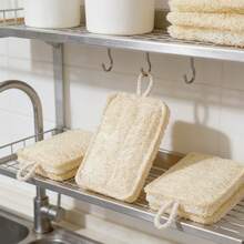 Paño de cocina de pulpa de madera natural de luffa - Poderosa herramienta de limpieza de cocina, absorbente y quitamanchas, de doble uso como esponja y estropajo - Multicolor - Ver 6