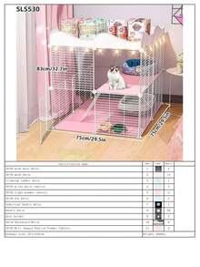 Large Indoor Cat Cage Villa With Storage Cabinet And Litter Box, Spacious Freedom For Pet Cats - Multicolor - View 20