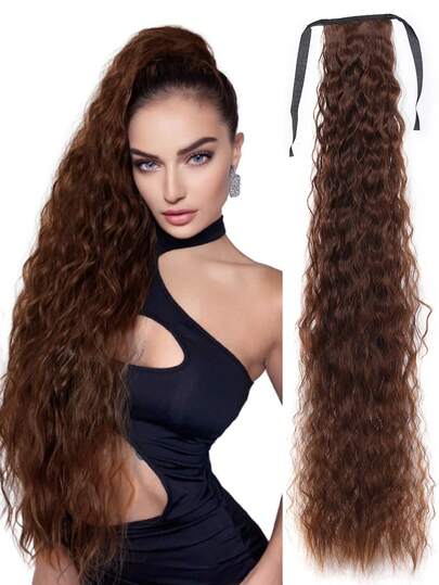 Corn Silk Wig Ponytail Women's Tie-Up Synthetic High Temperature Silk African Wig Ponytail Braid Synthetic Wig Ponytail
