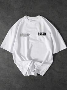Summer Tops, Street Fashion Brand, Sports Car Print, Short-Sleeved Techwear Racing Pattern Cotton T-Shirt. - White - View 2