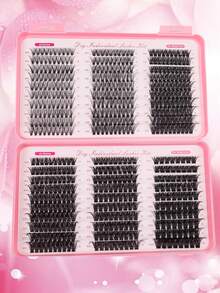 Large Capacity DIY Clustered False Eyelash Set 570 Pieces -10-18mm Mixed Length D Curl | 30D/40D/50D/60D/80D/100D Multi Density Optional - View 2