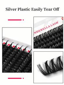 192 PCS Soft Band DIY Eyelash Clusters Pre-Made Russian Volume Lashes C/D Curl 8-18mm Mixed Length Fluffy Easy Wear Individual False Eyelashes - D - View 4