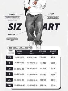 男士休闲宽松牛仔裤，时尚街头风格，适合日常穿着和办公室穿着 - 灰色 - 查看 6