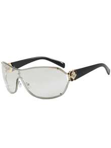 1副女士时尚眼镜，新款，优雅大框一体式镜片设计，玫瑰花镜腿，适合派对、海滩、防晒等场合。 - 彩色 - 查看 13