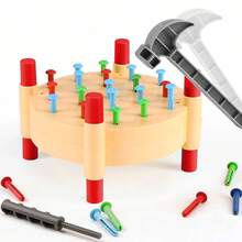 Kids Hammering Nails Toy, Early Education Toy, Educational Game, Toddler Toy, Fun Hammering Bench To Exercise Fingers, Simulation Repair Multi-Function Tool Desk Toy, Suitable For Boys And Girls Over 3 Years Old As Easter Gift - Multicolor - View 8