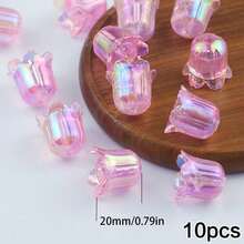 10pcs Colorful UV Lily Acrylic Beads, DIY Jewelry Making Materials For Necklace, Bracelet, Earrings Handcraft Beading - DIY Colorful Lily Of the Valley - View 8