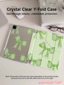 绿色领结图案平板电脑保护套，兼容 iPad Air 11 英寸 M3 2025 / M2 2024、Air 第五代 2022、(A16) 11 英寸第十一代 2025，兼容三星 Galaxy Tab、Kindle Paperwhite 第十二代 2024，透明背壳，时尚图案保护套，支持自动睡眠/唤醒功能，气囊保护，适合送礼和办公使用。 - 彩色 - 查看 5