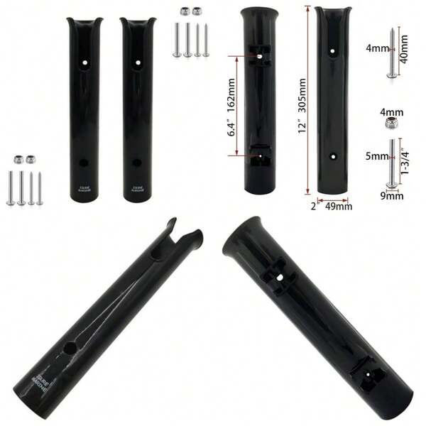 Fishing Rod Holder Bracket Wall Mount Boat Side Mount Tool Holder Tube With Screws For 2 3 4 6 Pole Storage White Black
