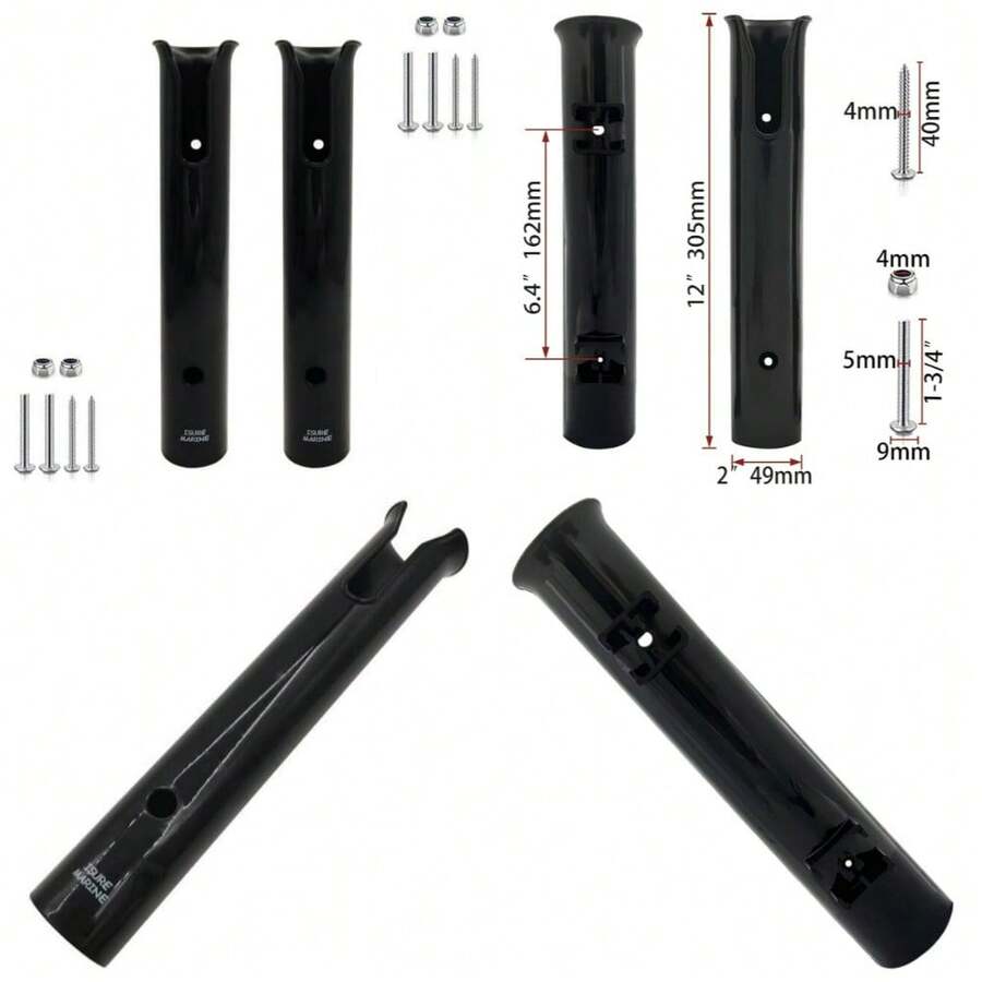 Fishing Rod Holder Bracket Wall Mount Boat Side Mount Tool Holder Tube With Screws For 2 3 4 6 Pole Storage White Black - 1 - View 1