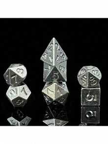 迷你骰子套組附收納袋，龍劍口袋盒含 7 顆多面體迷你金屬 D20 骰子，角色扮演桌上遊戲配件，MTG，送給男友的個性化聖誕禮物，青少年返校禮物 - 彩色 - 查看 15
