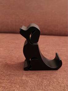 Soporte de teléfono con forma de perro negro lindo, diseño creativo y adorable, adecuado para colocación universal de teléfonos de escritorio, regalo de elección del comprador, decoración divertida para el hogar, material duradero, regalo del Día de la Madre - Multicolor - Ver 2