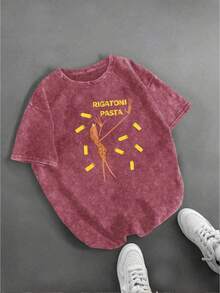 LIDANR 1PC Marcus The Worms Women's Vintage Marcus The Worms Print T-Shirt - Distressed Short-Sleeve Round Neck Casual Top, Machine Washable Casual Attire & Gift Idea, Spring Summer Collection (Worm Design) - Ideal For Hermen's Clothes Shirts - [紅色的] - 查看 14