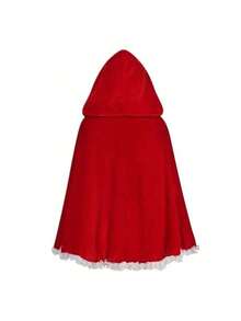 European And American Anime Performance Costumes, Little Red Riding Hood Role-Playing Outfits, Hooded Cape, Cosplay Costume, Red Cape, Women's Costume Cape - Burgundy (with Black Trim) - View 4