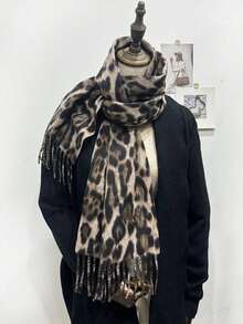 1 pieza Bufanda con forma de corazón para mujer, otoño/invierno, bufanda/chal a cuadros cálido, bufanda de manta extra grande y gruesa, adecuado como regalo - Multicolor - Ver 14