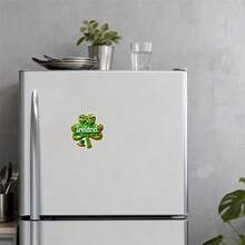 A Shamrock Made Of Irish Scones: Ireland Shamrock Magnet With Shamrock Shape & Buttery Hue, Green Hills & Sheep – Celtic Charm For Your Fridge - Irish Clover - View 5
