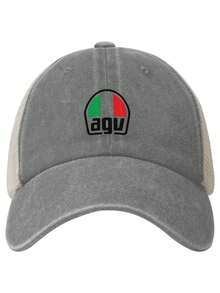 Agv New Printed Breathable Leisure Washed Denim Mesh Baseball Cap - Grey - View 2