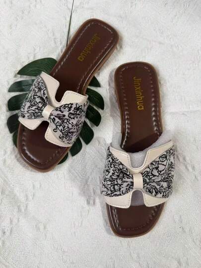 2026 New Embroidered Flat Slippers, Elegant French Style, Suitable For Skirts And Outdoor Wear, Summer Fashion
