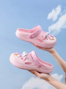 SANRIO 透气镂空凉鞋，防滑室内外拖鞋，时尚可爱卡通沙滩鞋，适合儿童和家长 - 粉色 - 查看 8