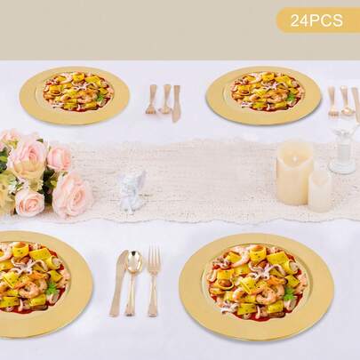 SENDERPICK 24 Chargers For Dinner Plates Round Chargers For Wedding Charger Plates Set