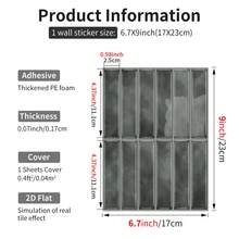 耐用PET自粘防溅瓷砖 – 绿色砖纹，防水防污，0.07英寸厚，适用于厨房、浴室、洗衣房、卧室 - 條紋 - 查看 40
