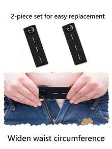 2 piezas Extensores de cinturón de cintura, extensores de pantalones elásticos ajustables, hebilla elástica para pantalones de maternidad, solo para artículos de envío gratuito, suministros de jardinería, pantalones - Talla única - Ver 5