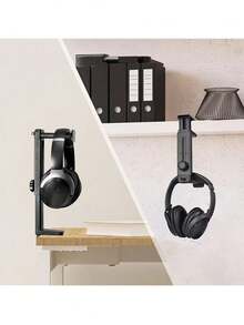 1 kẹp giữ tai nghe để bàn, tích hợp giá đỡ tai nghe và móc treo bàn có thể xoay 360° và điều chỉnh độ cao, thiết kế chống trượt mới và kẹp giữ dây tai nghe. - Xem 3