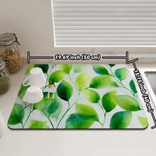Leaf Printed Heat Resistant Cup Mat, Waterproof Non-Slip Rubber Bottom Coaster For Coffee Machine, Kitchen Counter, Quick Drying And Easy To Clean - Orange - View 20