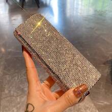1pc Luxury Rhinestone Decorated Eyeglass Storage Box, Portable Pressure-Resistant Flip Cover Eyeglass Case, PU Leather Texture, Suitable For Students' Myopia Glasses, Reading Glasses, Fashion Glasses, Party Glasses Storage - Multicolor - View 8