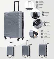 YSTYLE Ultra-Light And Spacious Hardside Trolley Suitcase, Side Combination Lock With TSA, 4 Wheels For Easy Transport - Silver - View 2