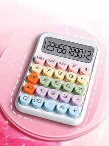 1pc 12-Digit Large Display Dopamine Calculator, Made Of High-Quality Material, Mechanical Keyboard, Suitable For School, Office, Retail, Classroom Prizes, Back To School - Purple - View 12