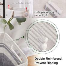 1个76升洗衣篮，大容量，可折叠编织洗衣篮，带提手的方形储物篮，客厅衣物收纳篮/毯子篮，装饰性收纳篮，可折叠大型衣物整理篮，适合存放毯子、衣物和枕头。 - 彩色 - 查看 9