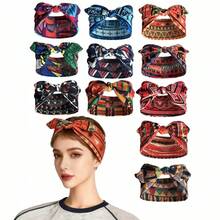 1 chiếc băng đô co giãn in họa tiết Châu Âu và Châu Phi, băng đô thể thao/yoga bản rộng, bán sỉ - Nhiều màu - Xem 1