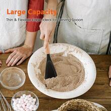 多功能硅胶铲，厨房烹饪铲，沙拉搅拌勺，木柄，不粘锅铲，饭勺，耐热，用途广泛，适合烹饪和日常用餐，厨房工具 - 彩色 - 查看 2