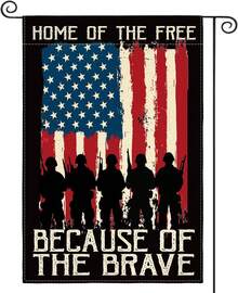 Colorlife Memorial Day Patriotic Garden Flag 12x18 Inch Double Sided, Veteran USA Flag 4th Of July Independence Day Yard Outdoor Decoration - 房屋尺寸:36 x 60 英吋(3 x 5 英尺) - 查看 1